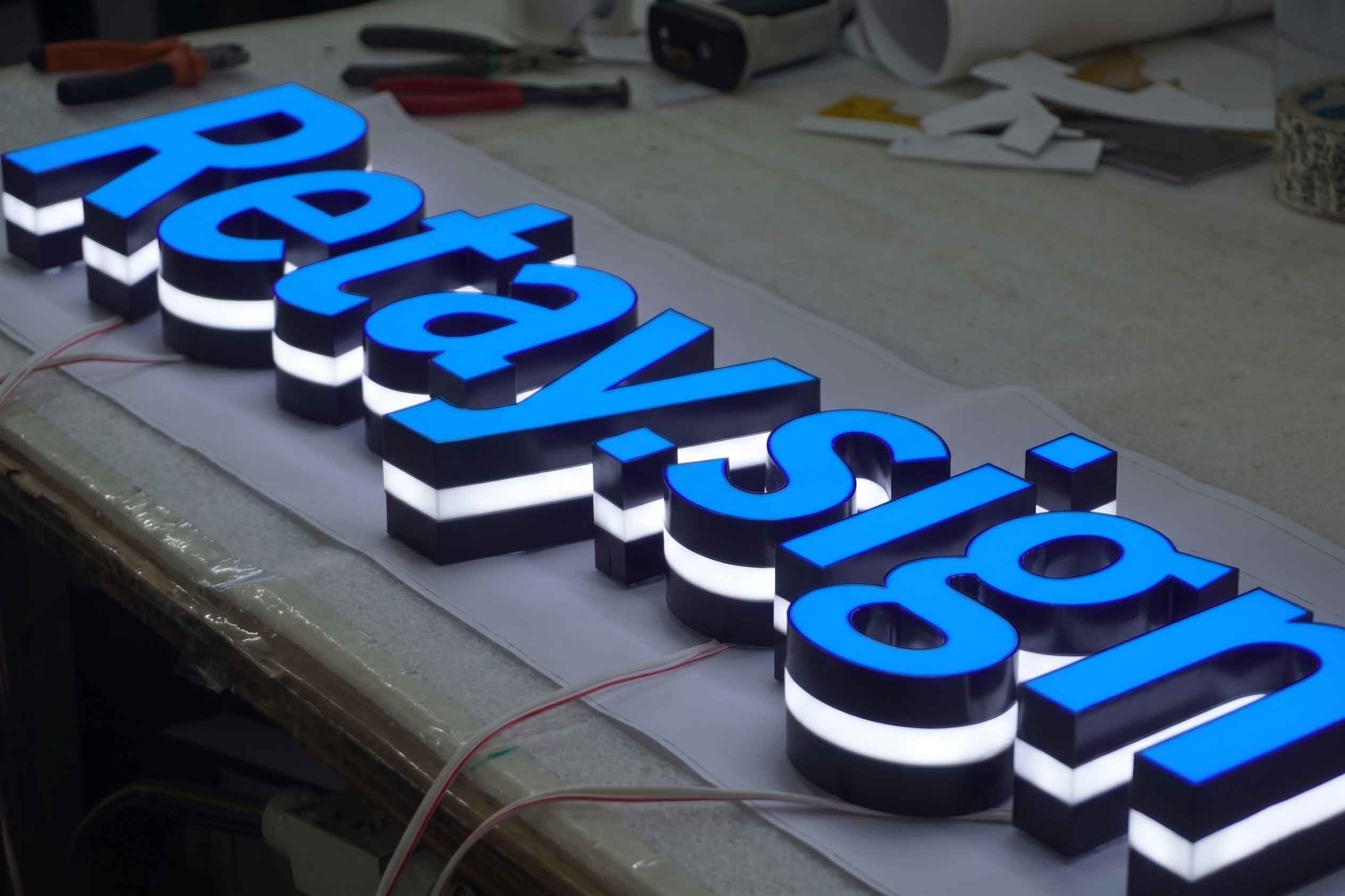 Blue Acrylic Channel Letters