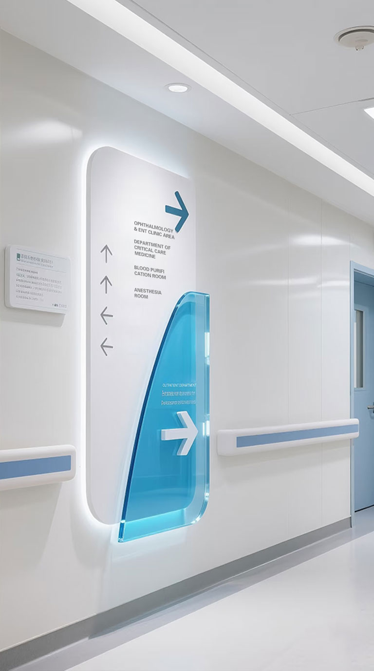 Custom outdoor projecting light box sign, featuring a minimalist and modern commercial design.