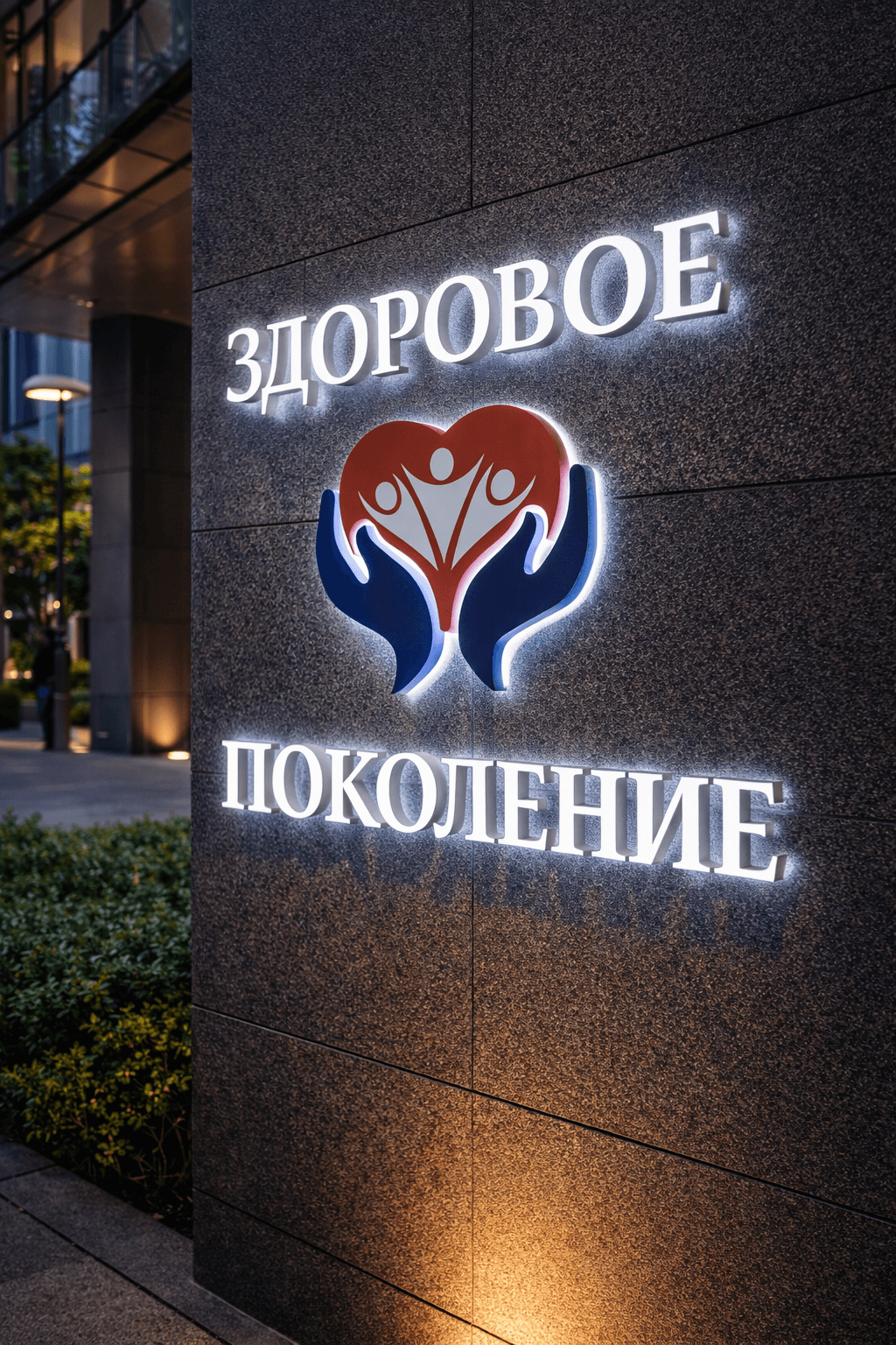 Custom outdoor projecting light box sign, featuring a minimalist and modern commercial design.