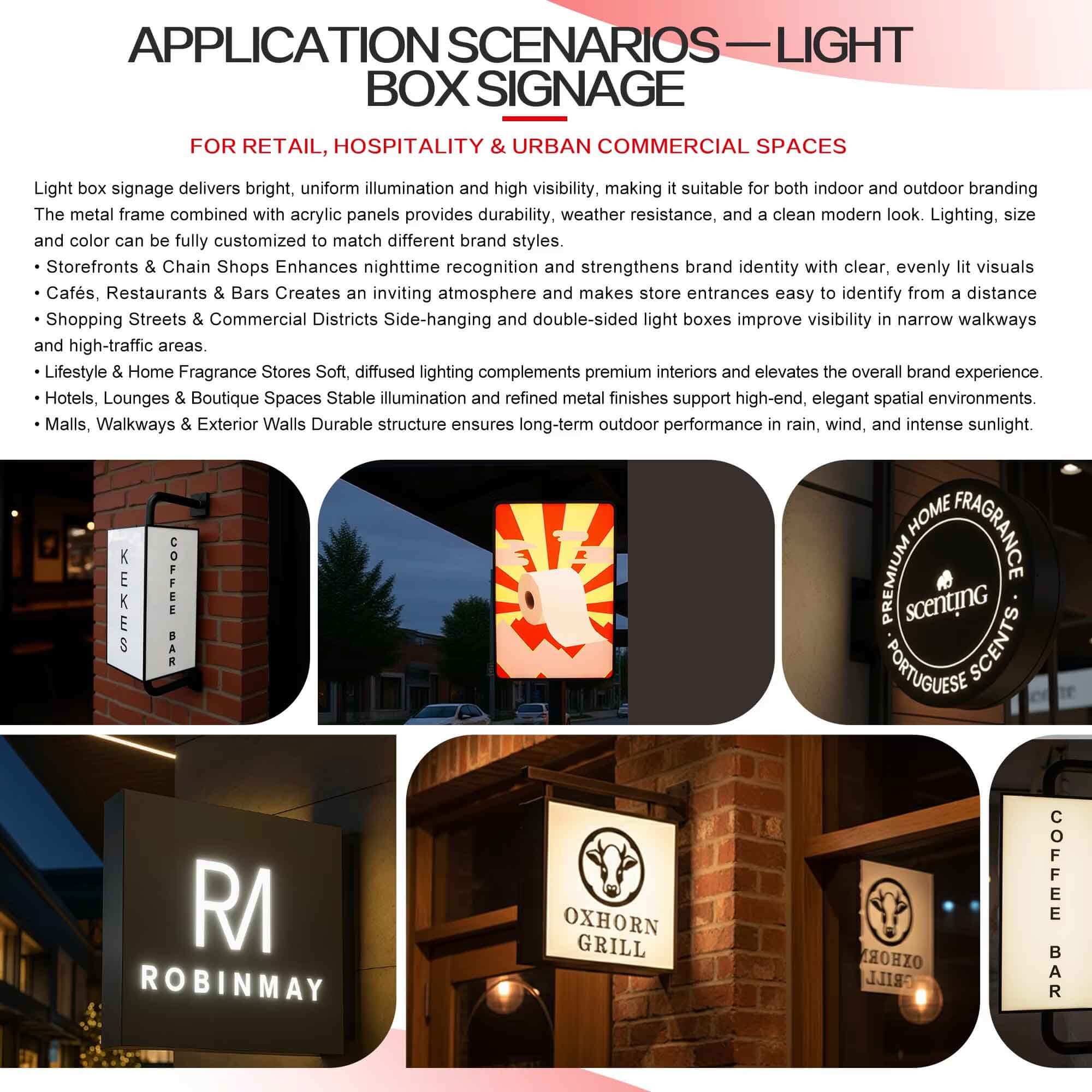 Application Scenarios of Custom Light Box Signs for Retail and Hospitality