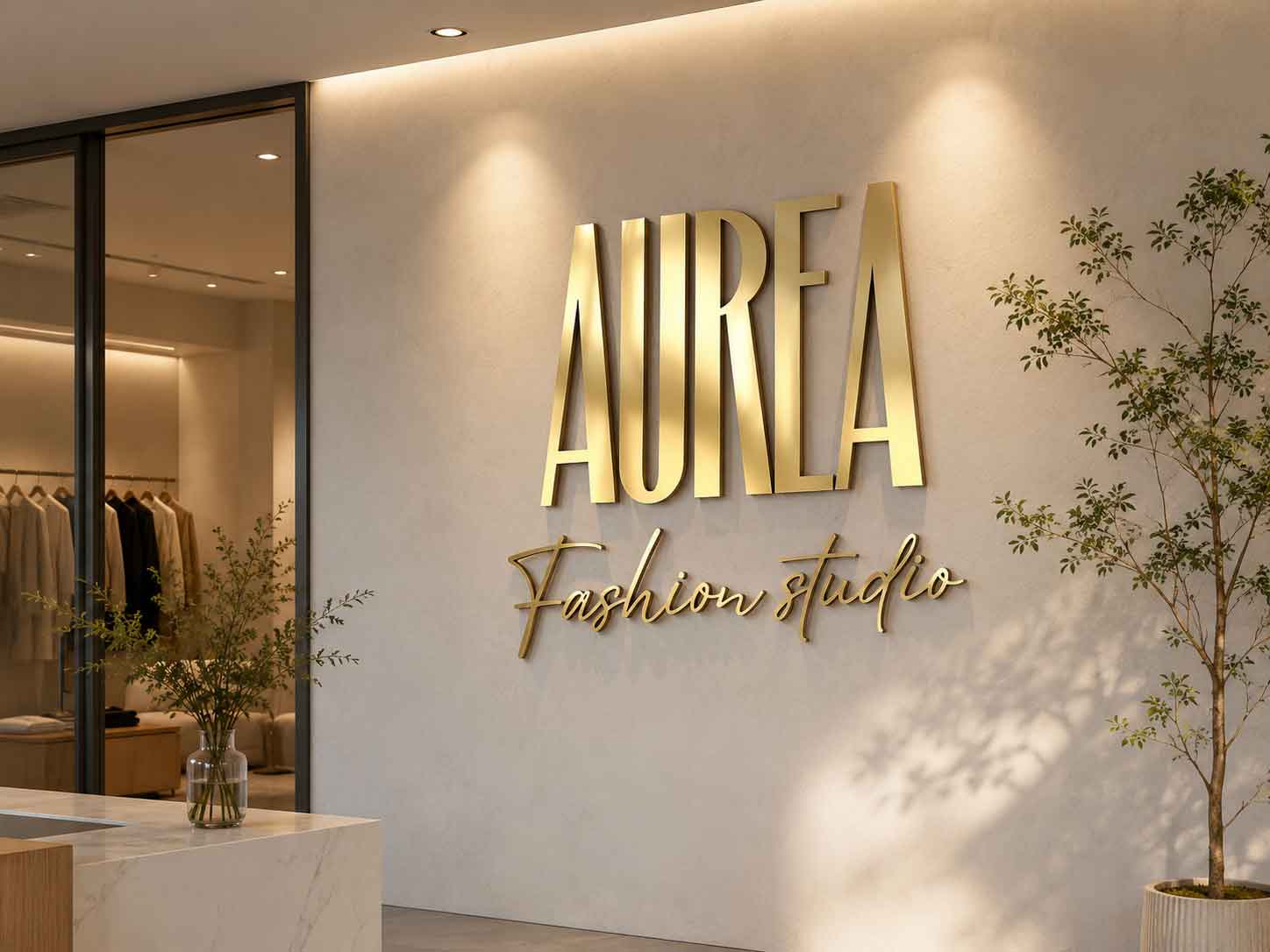 Wall-mounted black solid 3D letters, ideal for minimalist interior decor and brand identity.