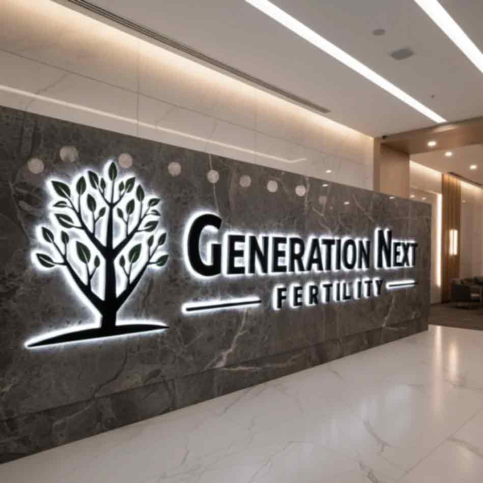 Custom LED Channel Letters 16 Premium 3D green LED illuminated hotel signage with polished gold metal housing, designed for luxury indoor branding and hospitality wayfinding.