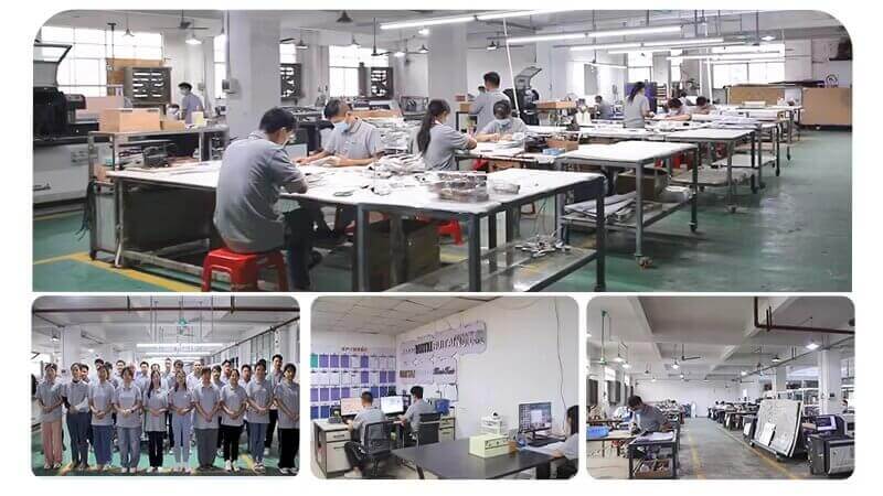 Panoramic view of Retay·sign’s professional signage manufacturing facility showing organized production lines for channel letters and illuminated signs.