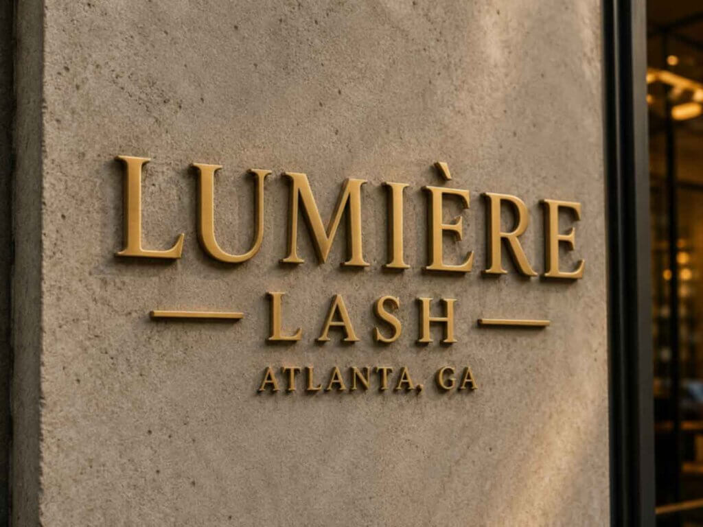 Custom Non Illuminated Letters in brass finish for luxury wall logo sign