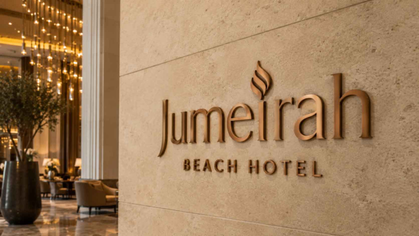 Custom Non Illuminated Letters for hotel logo wall