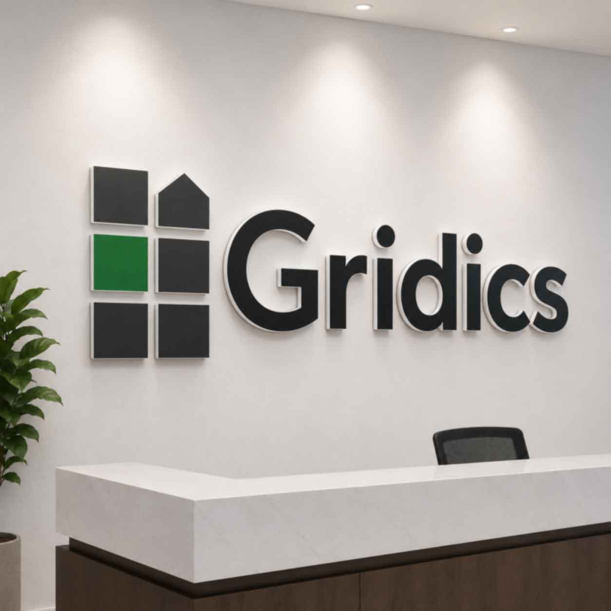 Custom Non Illuminated Letters for office reception wall sign