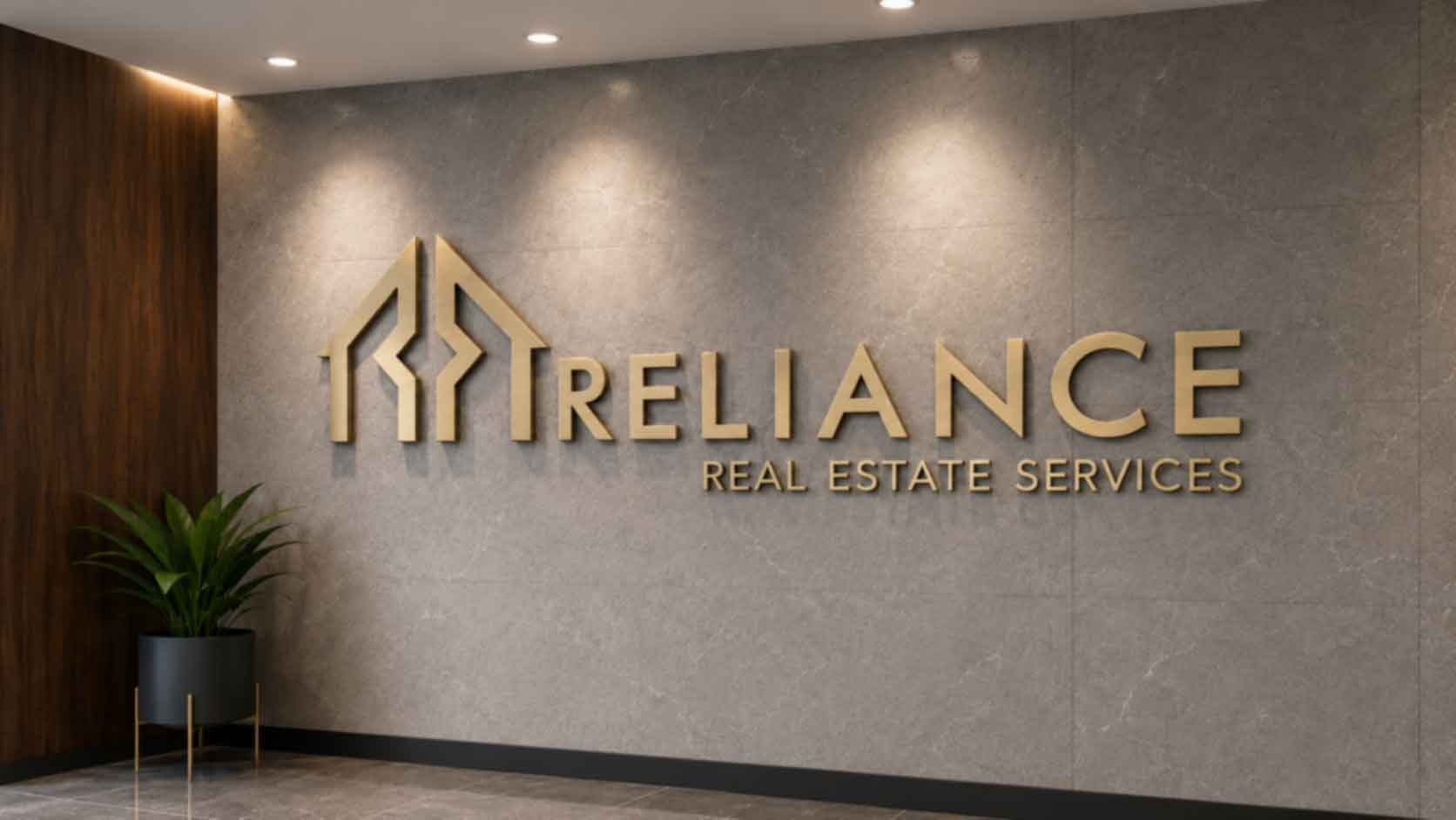 Custom Non Illuminated Letters for real estate services logo wall