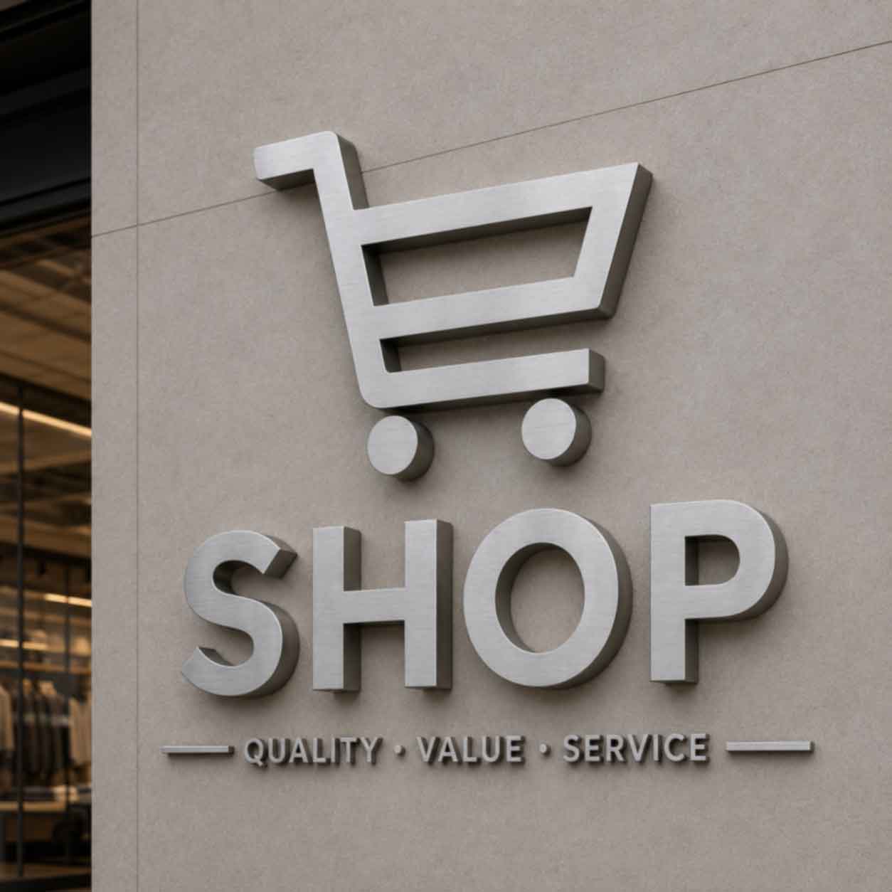 Custom Non Illuminated Letters for retail store wall logo sign