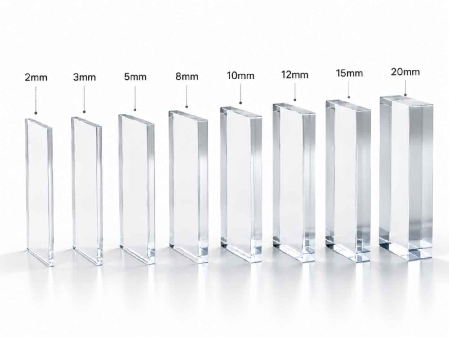 Front Lit Channel Letters acrylic thickness options from 2mm to 20mm for custom illuminated signage fabrication