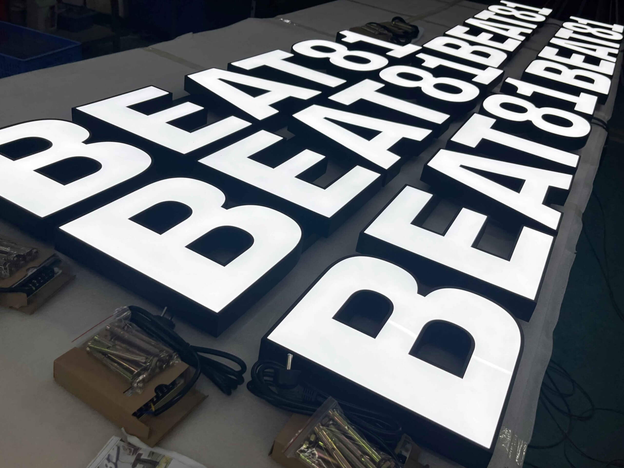 Modern Front Lit Channel Letters custom signage manufactured by RETAY SIGN.
