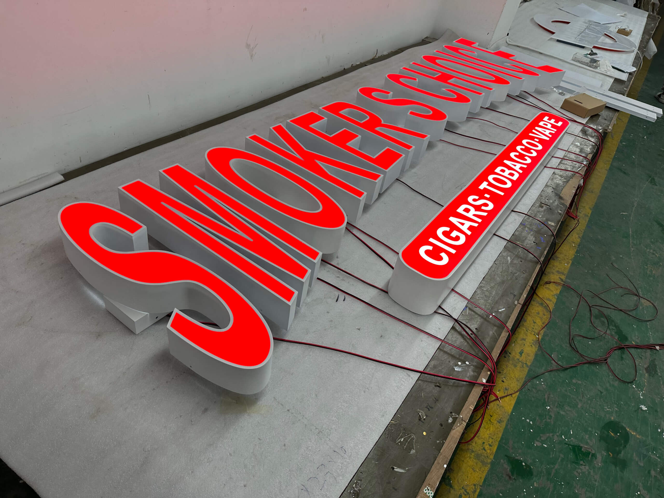 Bright LED Front Lit Channel Letters for office building exterior branding.