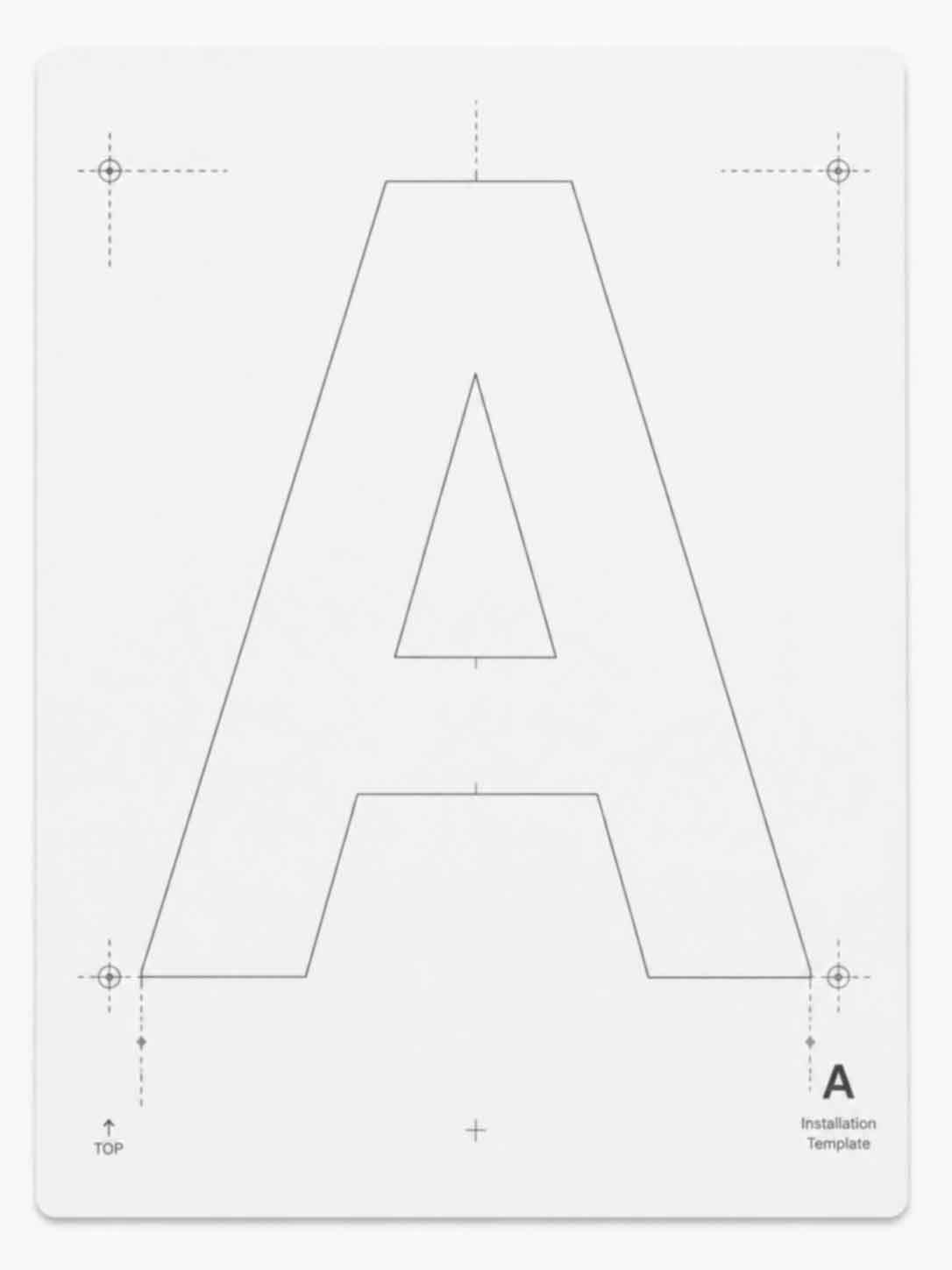 Mirror original finish front lit channel letter A