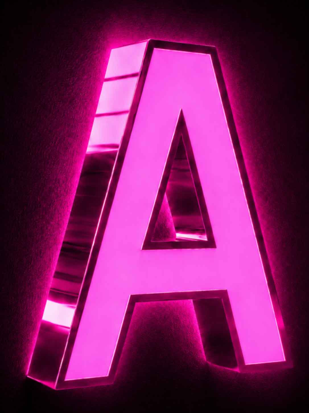 10000K cool white front lit channel letter A